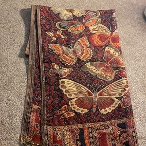 Red and gold pashmina